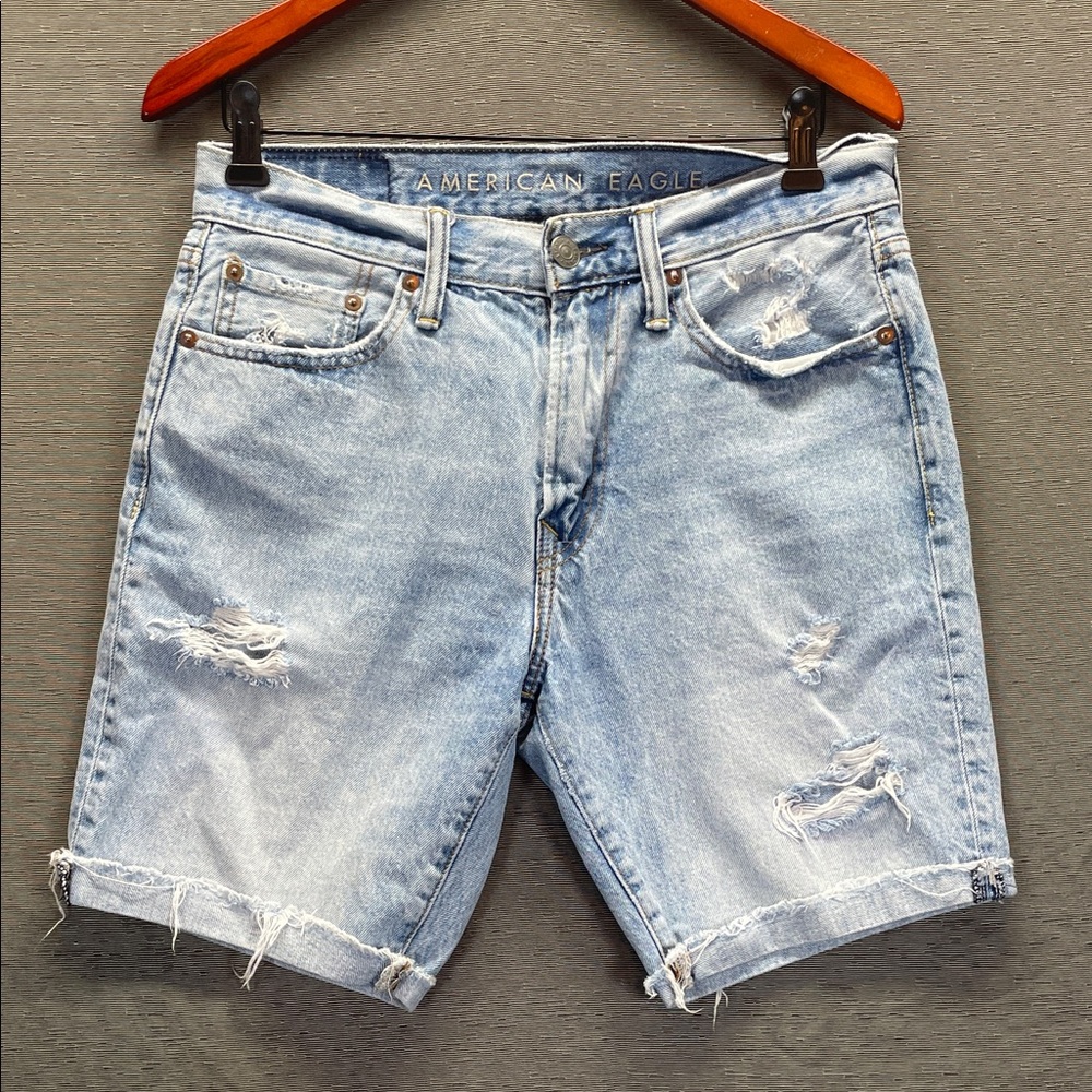 American Eagle Outfitters Blue Pride Cut-Off Jean Shorts‎